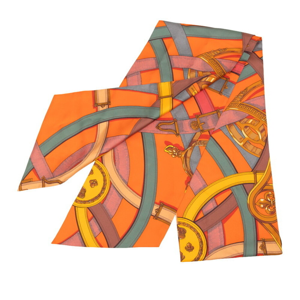 HERMES Orange Silk Scarf - Picture 2 of 5